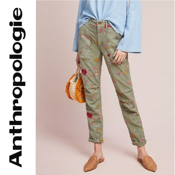Anthropologie Pants - Anthropologie Cargo Embroidered Pants NWOT! 33T
